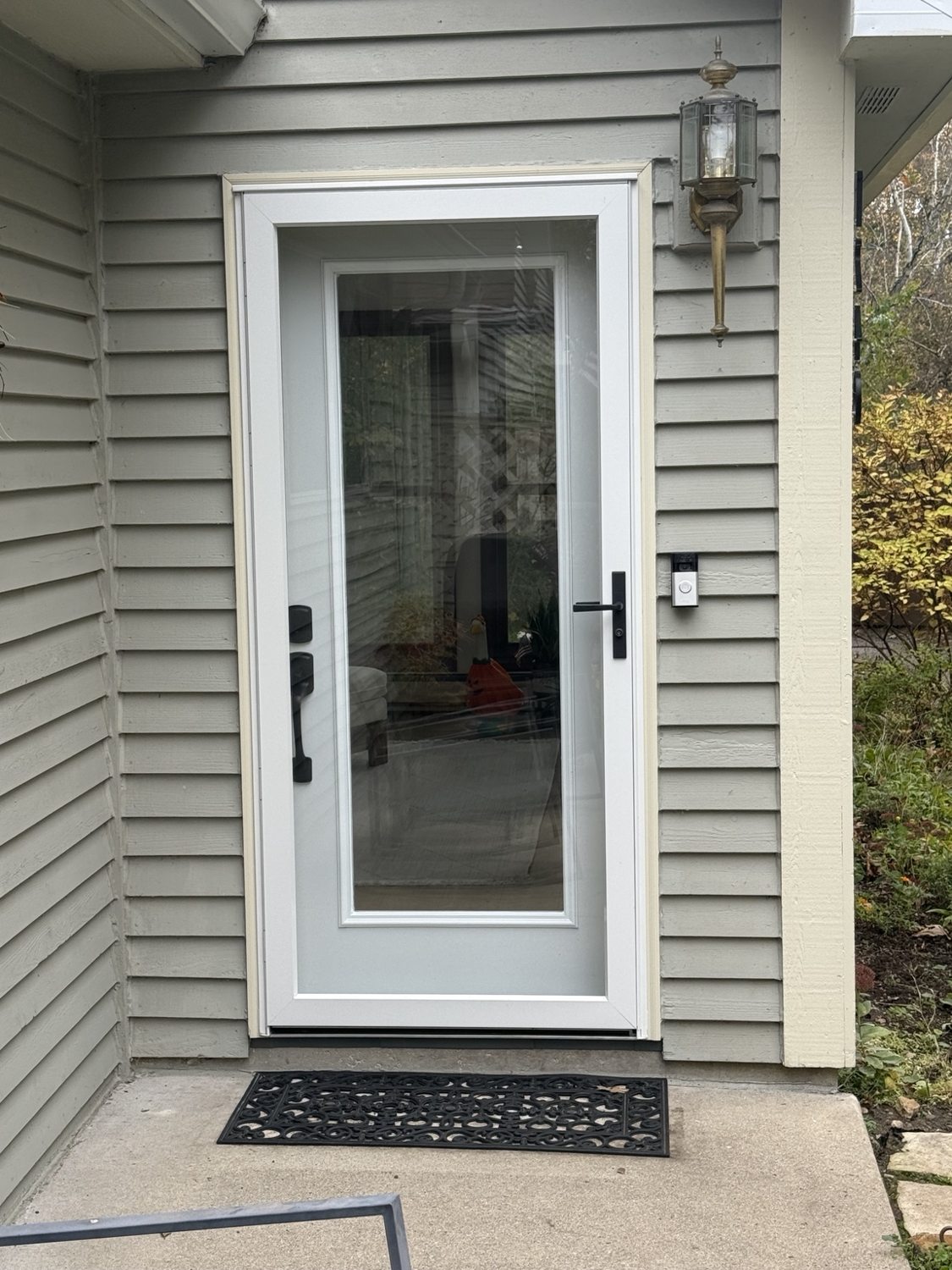 Finished full-glass exterior door