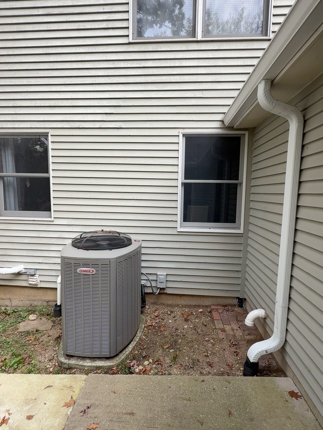 Completed exterior window and siding